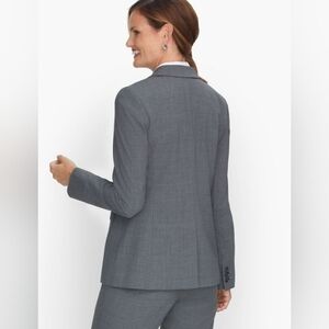 Talbots Women's Cotton Gray Formal Fitted Blazer Jacket Size 6